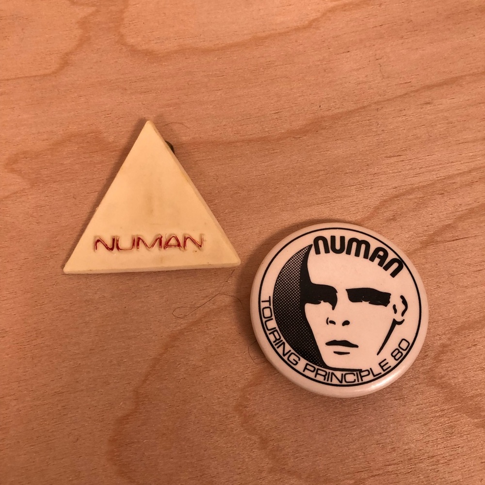 Gary Numan pins from 1980 tour